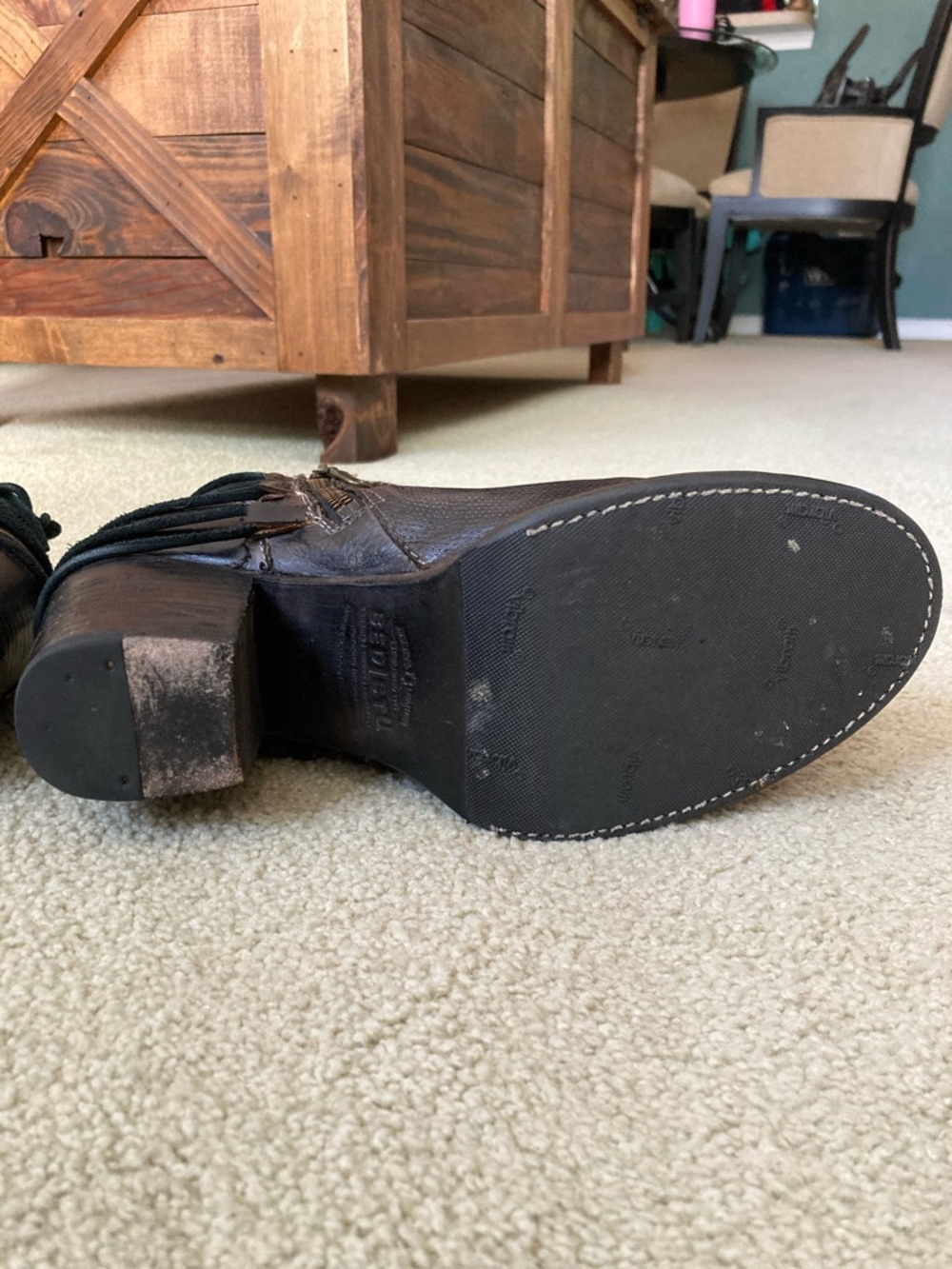 BED|STU Cobbler Dark Brown Lace-Up Ankle Booties Size 9 - Picture 7 of 7